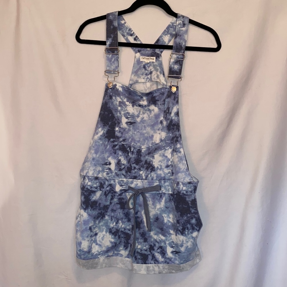Adorable Overall swimsuit cover, jersey material, Tye Dye.